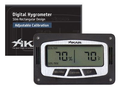 hotel Mens nikkel XIKAR Adjustable Rectangular Digital Hygrometer