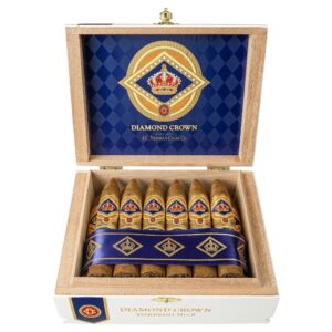 Open box of Diamond Crown Torpedo #8 Cigars