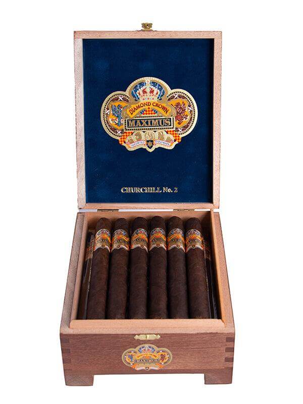 Diamond-Crown-Maximus-No2 Open box of Diamond Crown Maximus Churchill No. 2 cigars