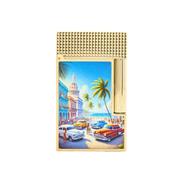STDUPONT-2-2 (1) ST Dupont Ligne 2 Touring Cuba Gold - Front