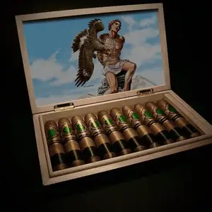God of Fire KKP Never Back Down Diadema 60 Open box of cigars