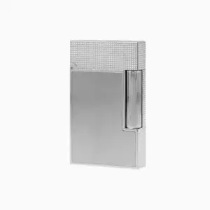 S.T. Dupont Ligne 2 Micro Diamond Head Brushed Lighter Platinum