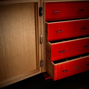 God of Fire 20th Anniversary Never Back Down Red Sycamour Cabinet Humidor