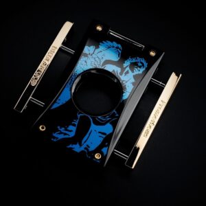 Prometheus God of Fire “Never Back Down” Cutter H - Blue on Black Lacquer