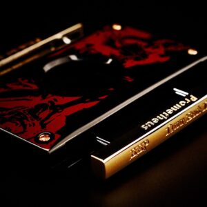 Prometheus God of Fire “Never Back Down” Cutter H - Red on Black Lacquer