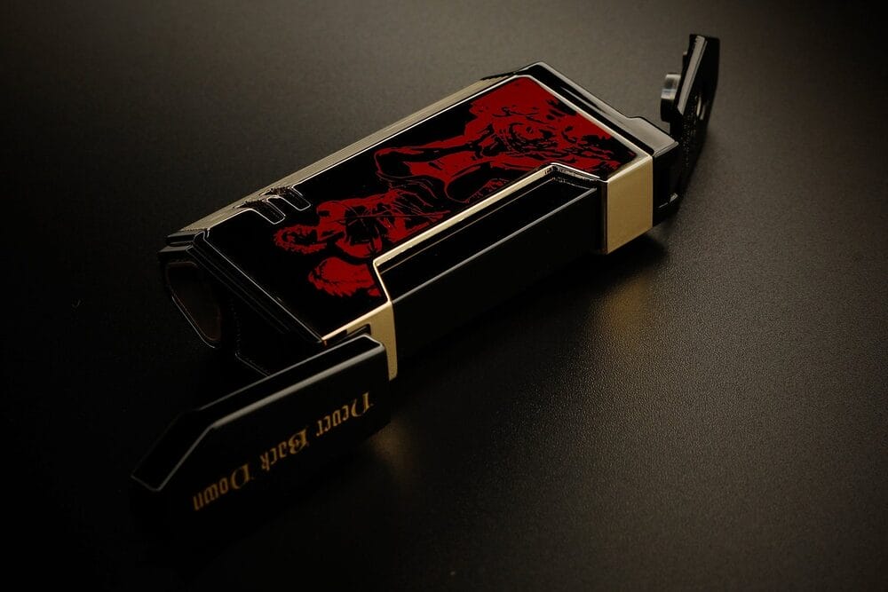 Prometheus God of Fire “Never Back Down” Magma X – Red on Black Lacquer Prometheus God of Fire “Never Back Down” Magma X - Red on Black Lacquer