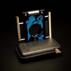 Prometheus God of Fire “Never Back Down” Cutter H - Blue on Black Lacquer