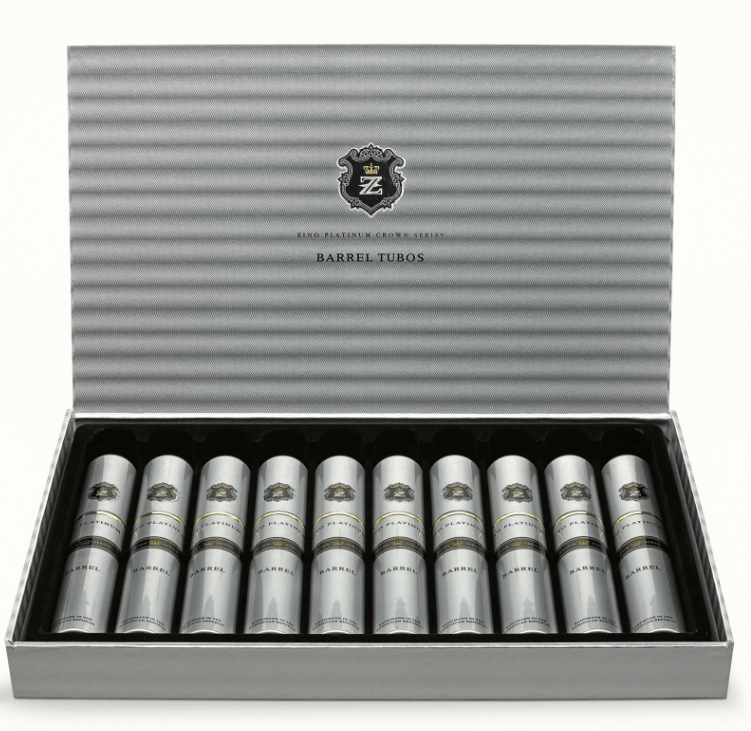 Zino Platinum Crown Barrel Tubos Box of 10 Cigars Zino Platinum Crown Barrel Tubos Box of 10 Cigars