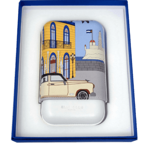 Elie Bleu Casa Cubana 3 Cigar Leather Case