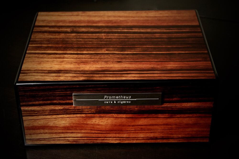 Prometheus Humidor Milano Series Macassar Ebony 50-Cigar Size Prometheus Humidor Milano Series Macassar Ebony 50-Cigar Size