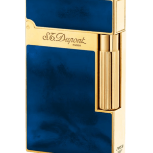 S.T. Dupont Blue Lacquer Ligne 2 with Yellow Gold Finish