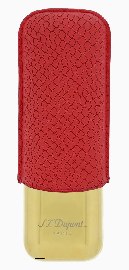S.T Dupont Red and Gold Double Cigar Case S.T Dupont Red and Gold Double Cigar Case