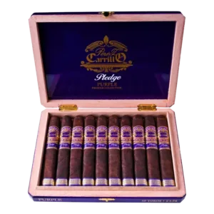 EP Carrillo Pledge Purple Open Box of cigars